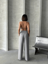 Pileli Keten Pantolon S255046