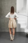 Piliseli Deri Etek Gold H261564