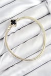 Pirinç Charm Zirkon Taşlı Yonca Model Gold Renk Kadın Bileklik