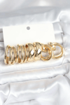 Pirinç Gold Renk 3 Çift Vintage Kadın Küpe Seti