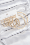 Pirinç Halka Model Gold Renk Kadın Set Küpe