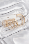 Pirinç Halka Model Gold Renk Kadın Set Küpe