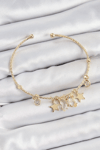 Pirinç Zirkon Taşlı Kelebek Ve Yıldız Model Gold Renk Charm Bileklik