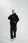 Polızeı Premium Kalite Kapşonlu Dijital Patchli Sweatshirt - Siyah