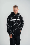 Polızeı Premium Kalite Kapşonlu Varak Ve Pano Baskılı Sweatshirt - Siyah