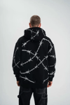 Polızeı Premium Kalite Kapşonlu Varak Ve Pano Baskılı Sweatshirt - Siyah