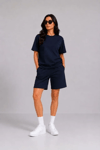 Premium Osy Modal Yumuşak Dokulu Tişört Cepli Şort Alt Üst Takım - Siyah