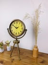 Retro Antique Üç Ayaklı Metal Eskitme Masa Saati