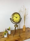 Retro Antique Üç Ayaklı Metal Eskitme Masa Saati