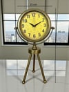 Retro Antique Üç Ayaklı Metal Eskitme Masa Saati