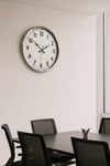 Sade Ve Şık Krom 52 Cm Metal Dekoratif Duvar Saati