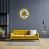 Sarı 36 Cm Desenli Dekoratif Duvar Saati