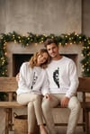Sevgililer Günü Özel Bisiklet Yaka Aslan Baskılı Oversize Sweatshirt - Beyaz