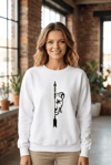 Sevgililer Günü Özel Bisiklet Yaka Aslan Baskılı Oversize Sweatshirt - Beyaz