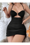 Siyah Fantezi Elbise 5074