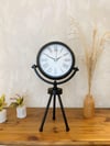 Siyah Metal Mini Tripod Modern Masa Saati 45×26 cm
