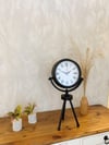 Siyah Metal Mini Tripod Roma Rakamlı Masa Saati 45×26 cm
