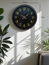 Siyah Standart 40 Cm Metal Dekoratif Duvar Saati