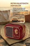 SONX Nostaljik Retro Bluetooth  - FM Radyo, USB ve Bluetooth Kablosuz Hoparlör