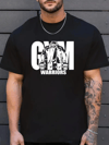 Sporda Günlük Hayata Giyilebilir Gym Baskılı Oversize Bisiklet Yaka Erkek T-shirt - Siyah