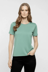 T-shirt Bisiklet Yaka Slim Fit Likralı Tişört Günlük Basic Body - Mint Yeşili