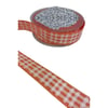 Tafta Ekoseli Kurdele 25 Mm Turuncu 2 Metre