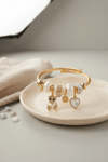 Tedy Bear Model Gold Renk Beyaz Charmlı Bileklik