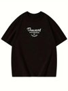 Thousand Baskılı Oversize Bisiklet Yaka T-shirt - Siyah