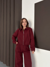 Trenç Takım Alt Üst Bordo Ons