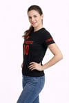 Türkiye Ay Yıldız Baskılı 10 Numara Forma Tişört Taraftar T-shirt - Siyah