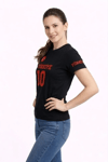 Türkiye Ay Yıldız Baskılı 10 Numara Forma Tişört Taraftar T-shirt - Siyah