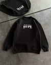 Üç İplik Bisiklet Yaka Baskılı Sweatshirt - Siyah