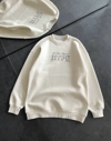 Üç İplik Bisiklet Yaka Baskılı Sweatshirt - Beyaz