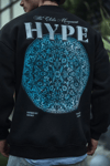Üç İplik Bisiklet Yaka Baskılı Sweatshirt - Siyah