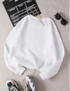 Üç İplik Biskilet Yaka Basic Sweatshirt - Beyaz