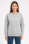 Üç İplik Düz Bisiklet Yaka Sweatshirt - Gri