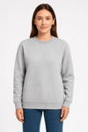 Üç İplik Düz Bisiklet Yaka Sweatshirt - Gri