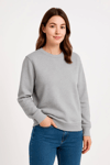 Üç İplik Düz Bisiklet Yaka Sweatshirt - Gri