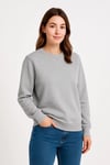 Üç İplik Düz Bisiklet Yaka Sweatshirt - Gri