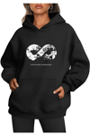 Üç İplik Kapşonlu 10 Kasıma Özel Sweatshirt - Siyah