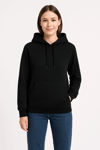 Üç İplik Kapüşonlu Kanguru Çepli Sweatshirt Hoodie - Siyah