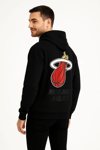 Üç İplik Kapüşonlu Ön Ve Arka Baskılı Sweatshirt Hoodie - Siyah