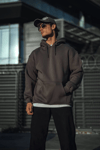 Üç İplik Penye Kapşonlu Basic Sweatshirt - Antrasit