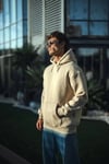 Üç İplik Penye Kapşonlu Basic Sweatshirt - Bej