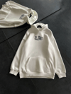 Üç İplik Penye Uzun Kol Kapşonlu Baskılı Sweatshirt - Beyaz