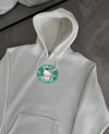 Üç İplik Penye Uzun Kol Kapşonlu Sweatshirt - Beyaz