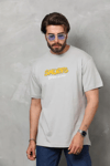 Unisex Basic Bisiklet Yaka Oversize T-shirt - Gri