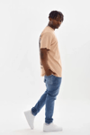 Unisex Baskılı Oversize T-shirt - Bej