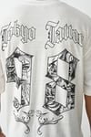 Unisex Baskılı Oversize T-shirt - Beyaz