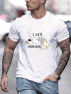 Unisex Baskılı Oversize T-shirt - Beyaz